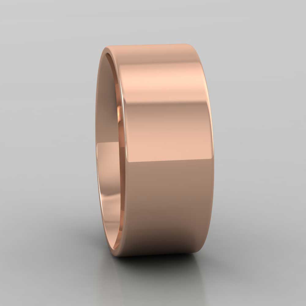 18ct Rose Gold 8mm Flat Shape (Comfort Fit) Classic Weight Wedding Ring Right View