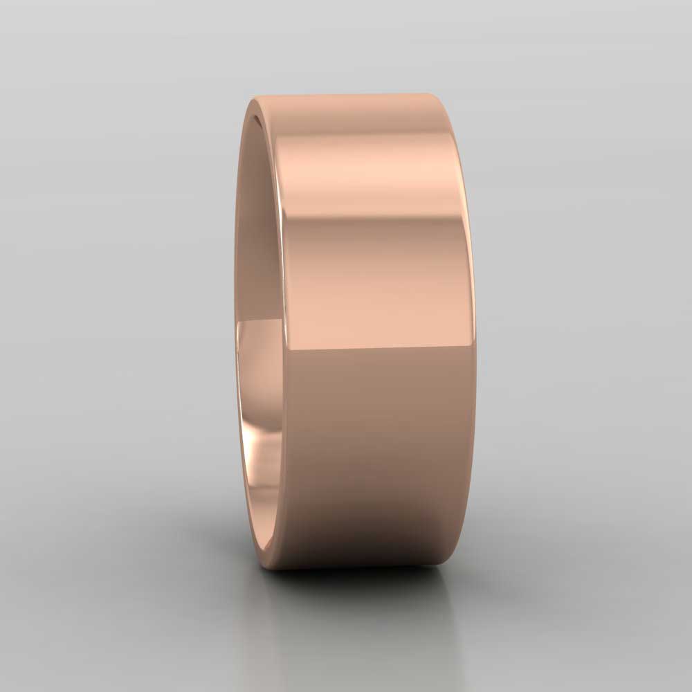 18ct Rose Gold 8mm Flat Shape (Comfort Fit) Extra Heavy Weight Wedding Ring Right View