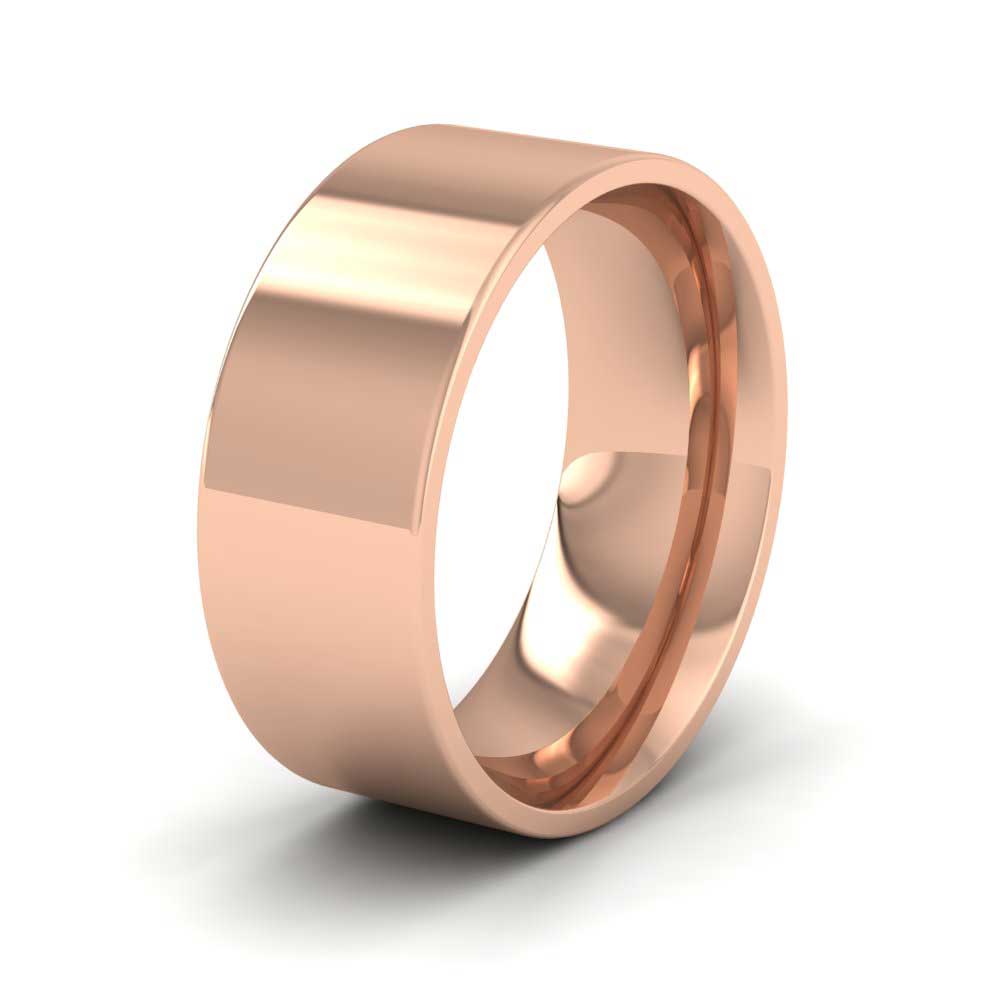 9ct Rose Gold 8mm Flat Shape (Comfort Fit) Extra Heavy Weight Wedding Ring