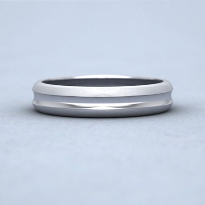 Bullnose Groove Pattern 500 Palladium 4mm Wedding Ring Down View