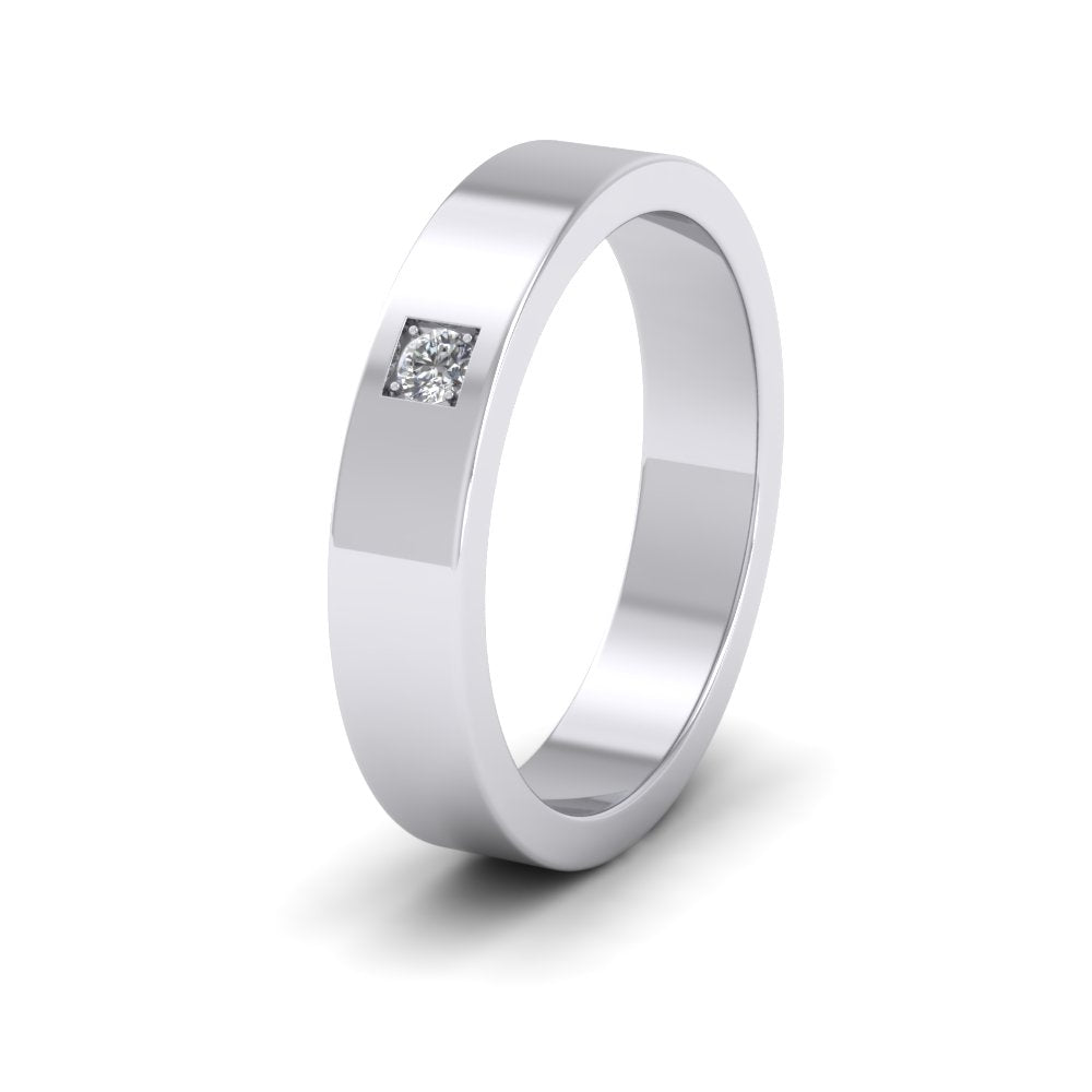 Single Diamond With Square Setting 950 Platinum 4mm Wedding Ring