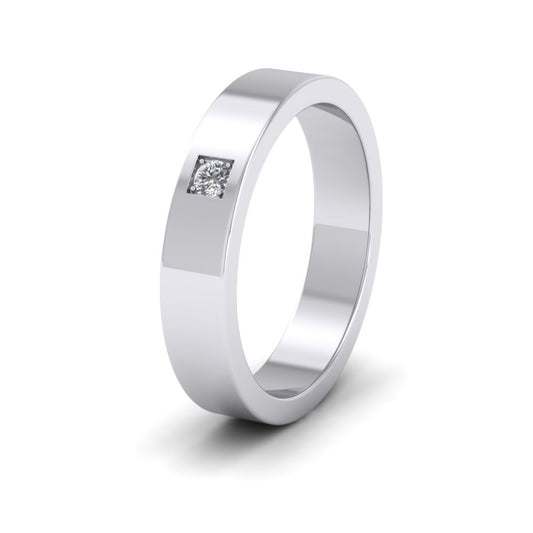 Single Diamond With Square Setting 950 Palladium 4mm Wedding Ring