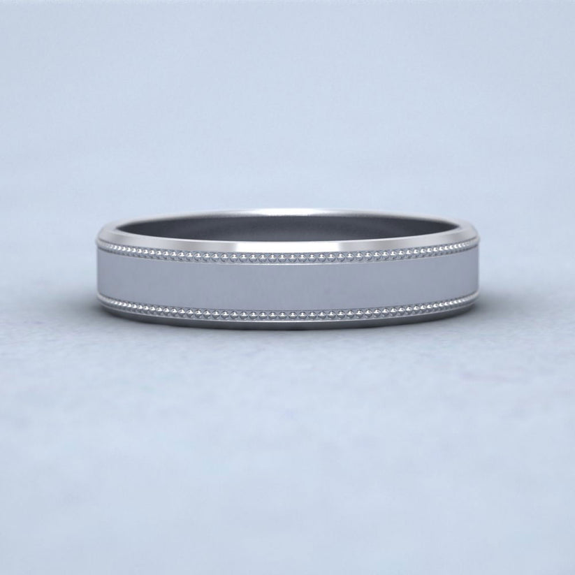 Bevelled Edge And Millgrain Pattern 18ct Yellow Gold 6mm Flat Wedding Ring main image 0