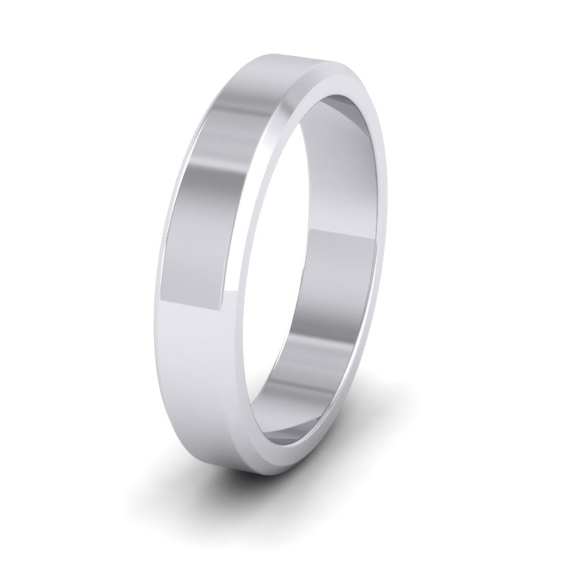 Bevelled Edge 500 Palladium 4mm Wedding Ring