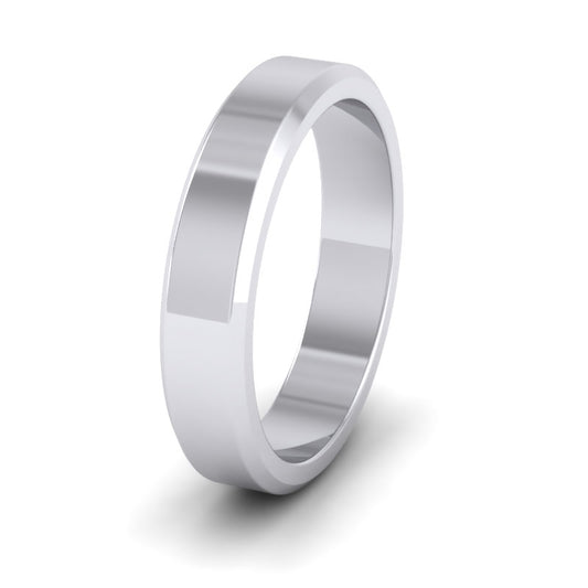 Bevelled Edge 18ct White Gold 4mm Wedding Ring