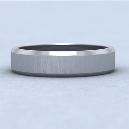 Bevelled Edge 500 Palladium 5mm Wedding Ring Down View