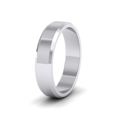 Bevelled Edge 18ct White Gold 5mm Wedding Ring