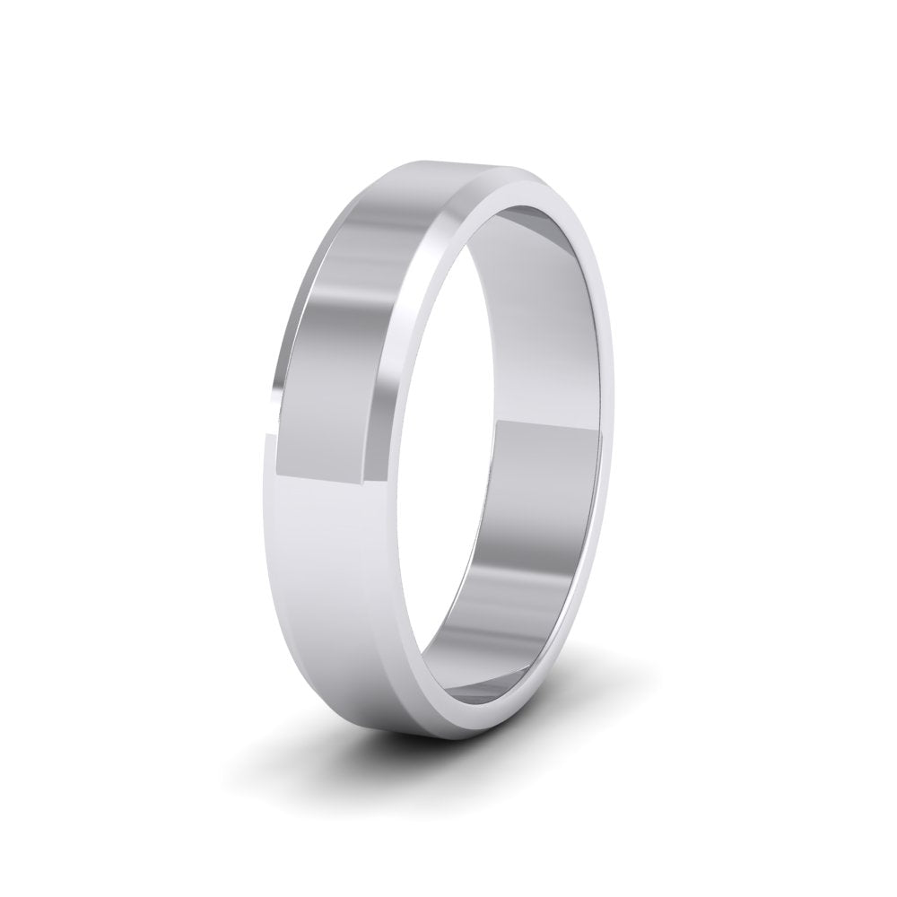 Bevelled Edge 500 Palladium 5mm Wedding Ring