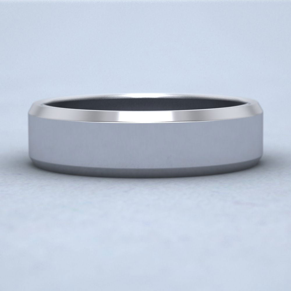 Mens platinum wedding band clearance beveled edge