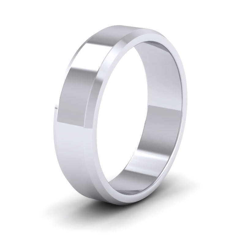 Bevelled Edge 500 Palladium 6mm Wedding Ring
