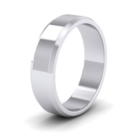 Bevelled Edge 950 Palladium 6mm Wedding Ring