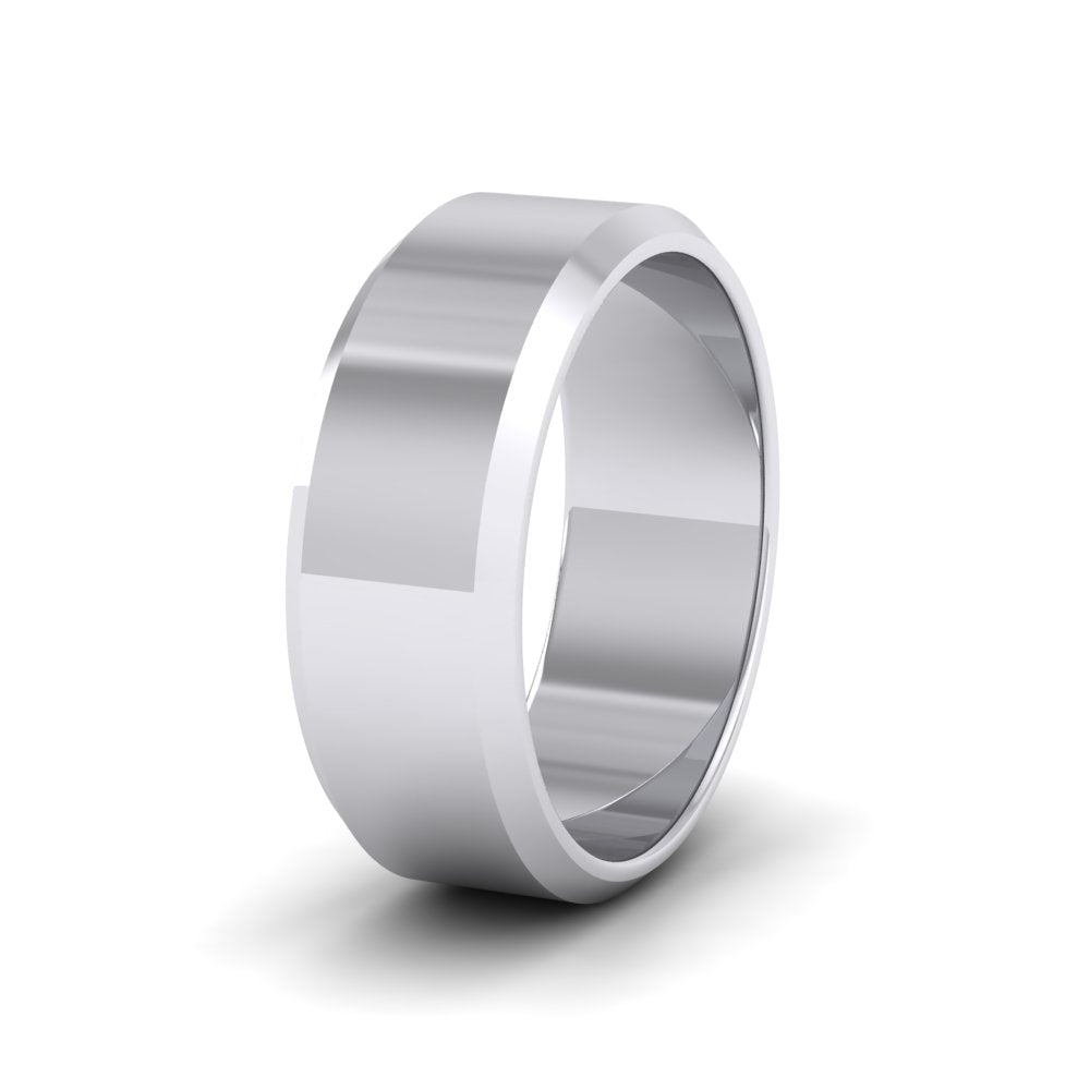 Bevelled Edge Sterling Silver 8mm Wedding Ring