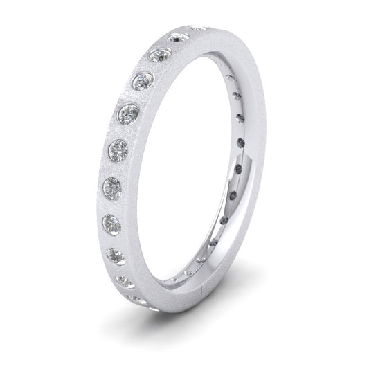 Full Diamond Set 14ct White Gold 2.5mm Wedding Ring With 25 Diamonds