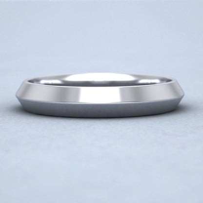 Knife Edge Shape 950 Palladium 4mm Wedding Ring Down View