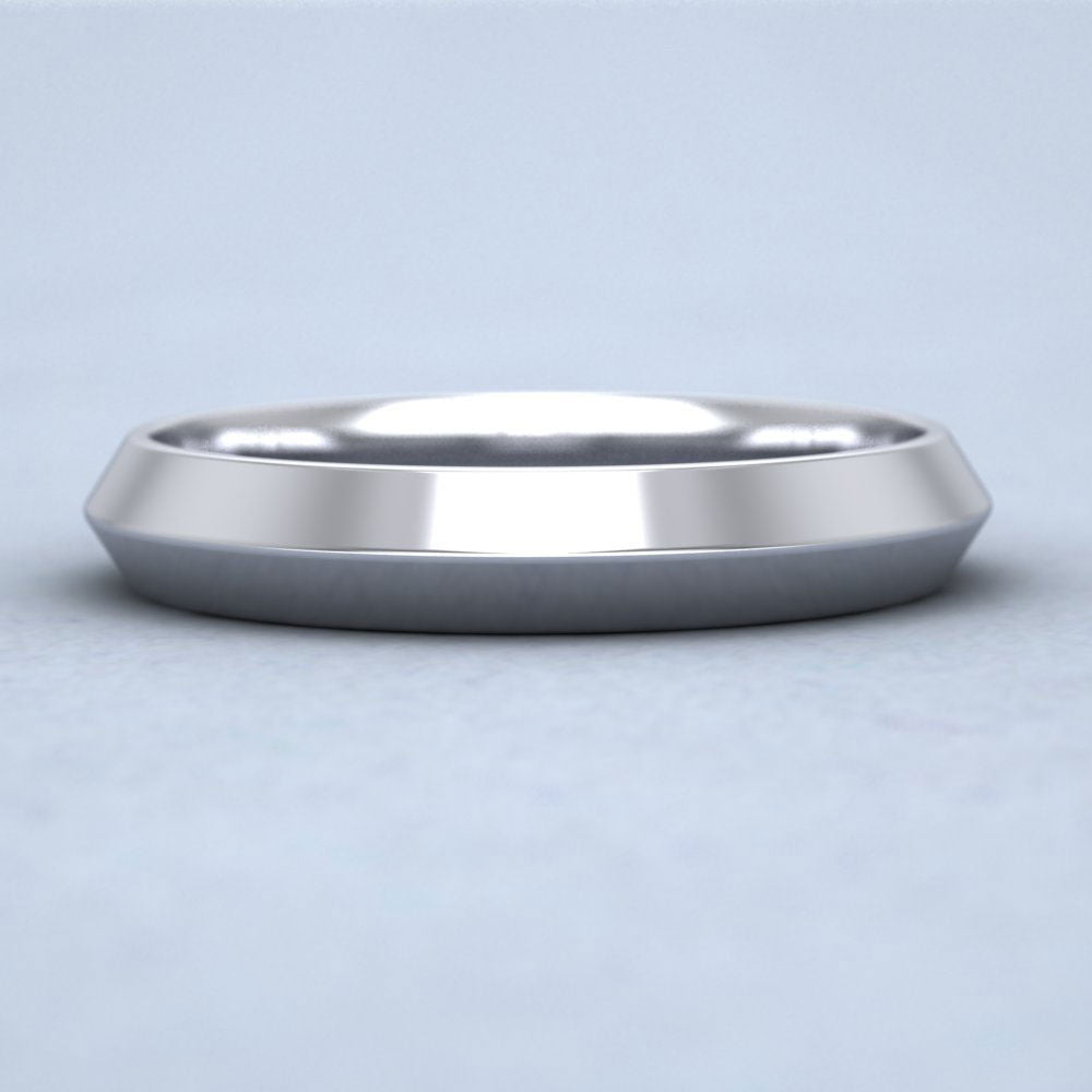 Knife Edge Shape Sterling Silver 4mm Wedding Ring Down View