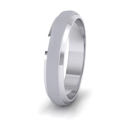 <p>500 Palladium Flat Edge Patterned And Matt Finish Wedding Ring.  4mm Wide </p>