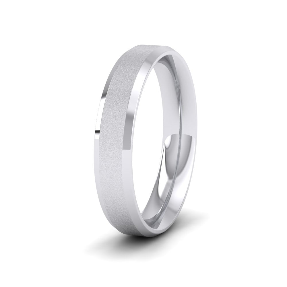 <p>500 Palladium Bevelled Edge And Matt Finish Centre Flat Wedding Ring.  4mm Wide And Court Shaped For Comfortable Fitting</p>