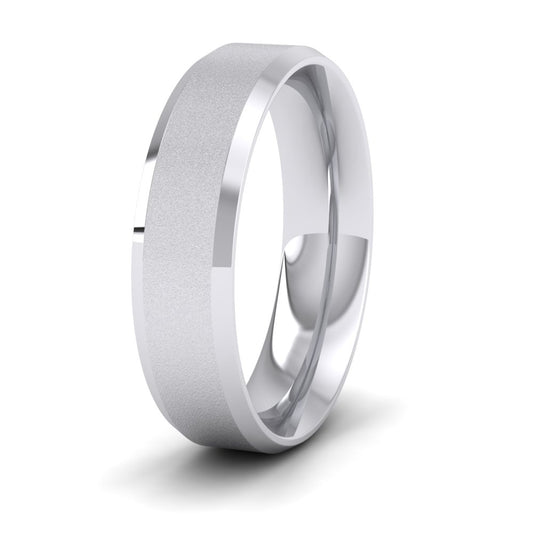 <p>500 Palladium Bevelled Edge And Matt Finish Centre Flat Wedding Ring.  6mm Wide And Court Shaped For Comfortable Fitting</p>