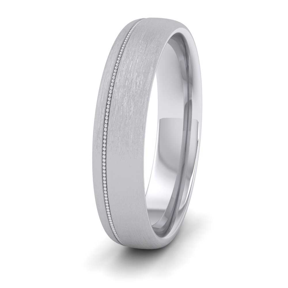 <p>Sterling Silver Asymmetric Millgrain Wedding Ring.  5mm Wide And Court Shaped For Comfortable Fitting (Shown With A Matt Finish)</p>