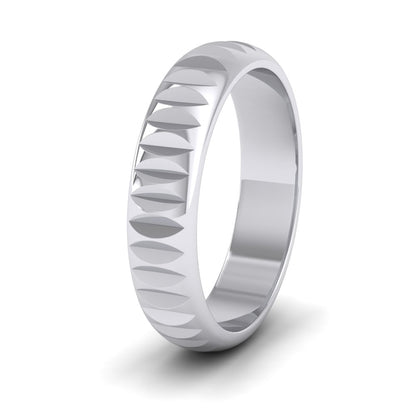 <p>950 Palladium Cut Leaf Across Pattern Wedding Ring.  5mm Wide </p>