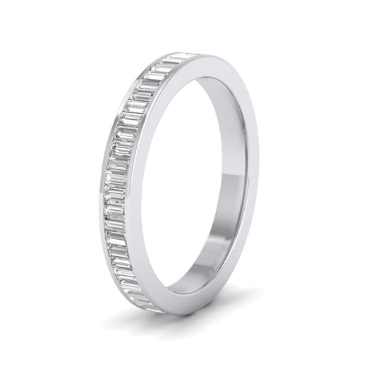 <p>950 Platinum Half Set Baguette Channel Set Diamond (1.2ct) Ring.  275mm Wide </p>