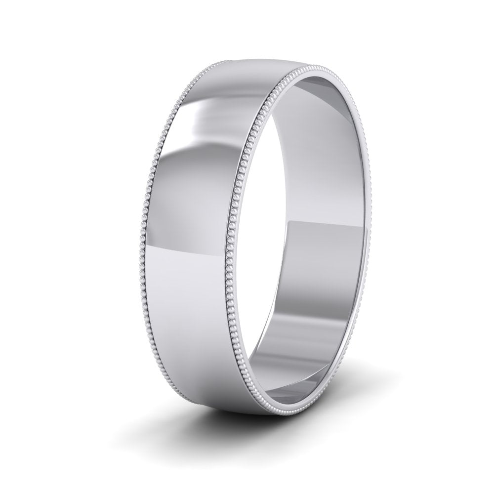 Millgrained Edge 950 Platinum 6mm Wedding Ring