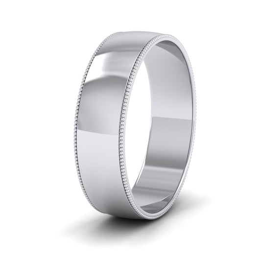 Millgrained Edge 500 Palladium 6mm Wedding Ring