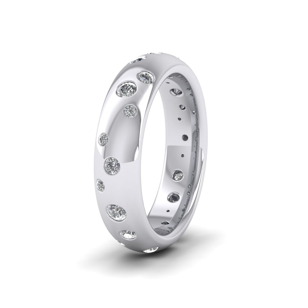 <p>9ct White Gold Scatter Diamond Set Wedding Ring (0.52ct).  5mm Wide And Court Shaped For Comfortable Fitting</p>