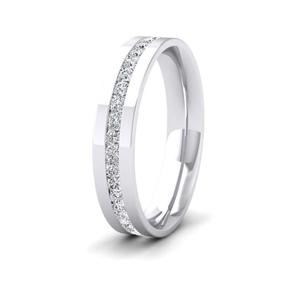 <p>950 Platinum Full Channel Set Round Diamond (0.6ct) Flat Ring.  4mm Wide And Court Shaped For Comfortable Fitting</p>