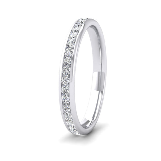 <p>18ct White Gold Full Channel Set 0.48ct Round Brilliant Cut Diamond Wedding Ring.  25mm Wide And Court Shaped For Comfortable Fitting</p>