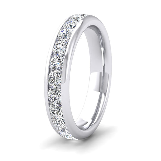 <p>18ct White Gold Full Channel Set 1.82ct Round Brilliant Cut Diamond Wedding Ring.  4mm Wide And Court Shaped For Comfortable Fitting</p>