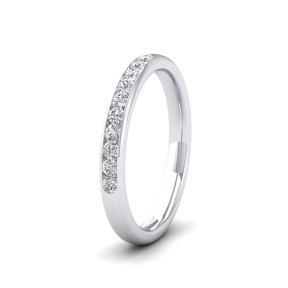 <p>950 Platinum Ten Stone 0.2ct Channel Set Diamond (10 diamonds) Wedding Ring.  25mm Wide And Court Shaped For Comfortable Fitting</p>