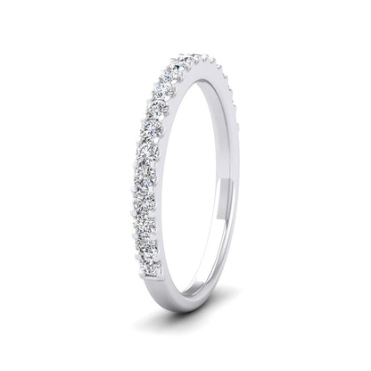 <p>9ct White Gold Round Claw 0.34ct Half Diamond Set Wedding Ring.  225mm Wide And Court Shaped For Comfortable Fitting</p>