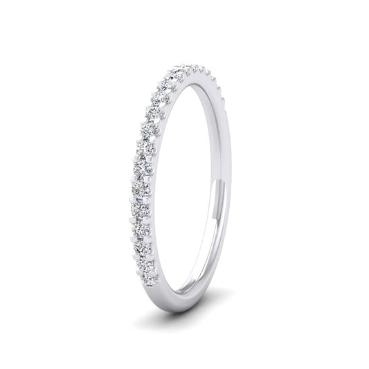 <p>950 Platinum Round Claw 0.25ct Half Diamond Set Wedding Ring.  2mm Wide And Court Shaped For Comfortable Fitting</p>