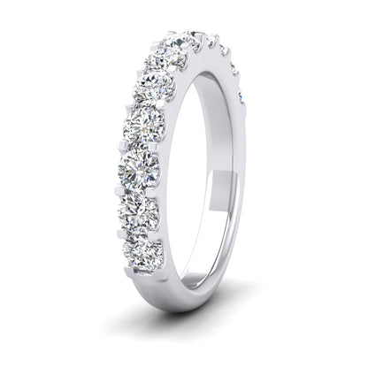 <p>950 Platinum Round Claw 1.00ct Half Diamond Set Wedding Ring.  35mm Wide And Court Shaped For Comfortable Fitting</p>