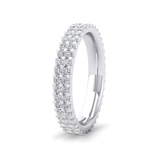 <p>18ct White Gold Two Row Round Claw 1.00ct Full Diamond Set Wedding Ring.  35mm Wide And Court Shaped For Comfortable Fitting</p>