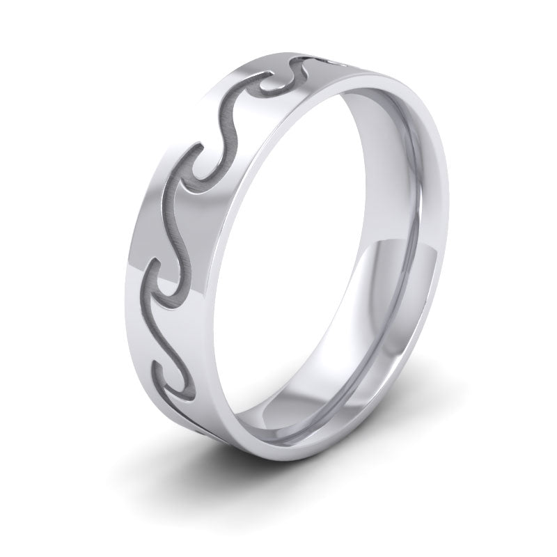 Wave Pattern 950 Platinum 6mm Wedding Ring – dotJewellery.com
