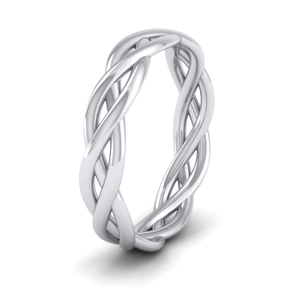 <p>Triple Weave Wedding Ring In 18ct White Gold .  4mm Wide And Court Shaped For Comfortable Fitting</p>