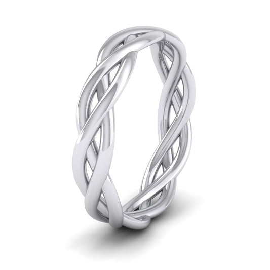 <p>Triple Weave Wedding Ring In 9ct White Gold .  4mm Wide And Court Shaped For Comfortable Fitting</p>