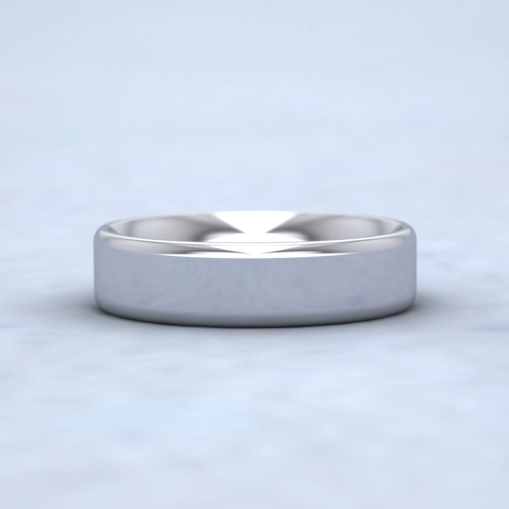 Rounded Edge 950 Palladium 5mm Wedding Ring Down View