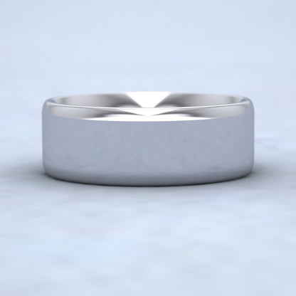 Rounded Edge 950 Palladium 7mm Wedding Ring Down View