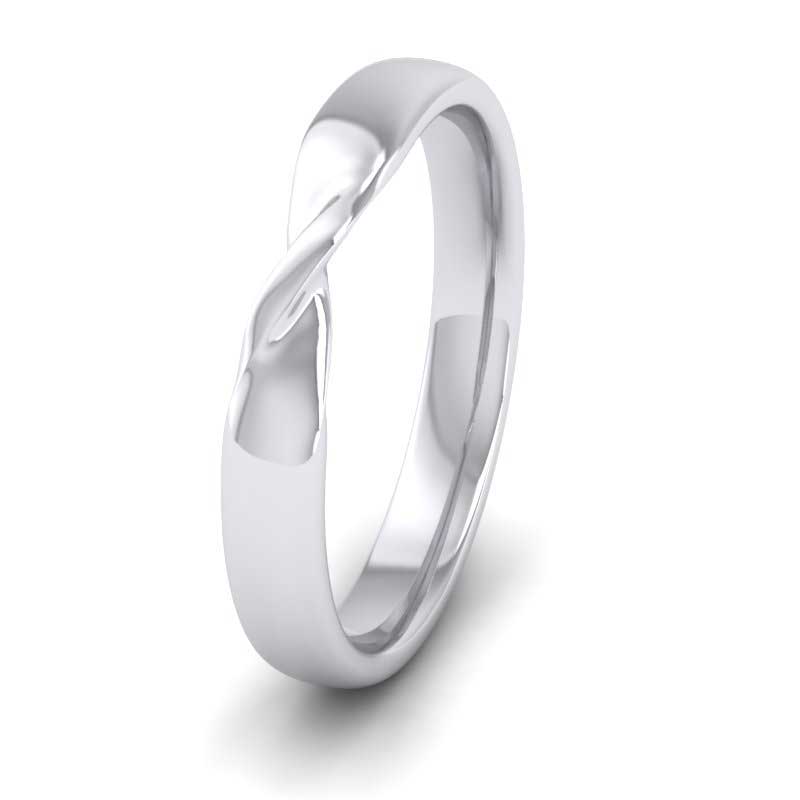 <p>Twist Wedding Ring In 14ct White Gold .  3mm Wide And Court Shaped For Comfortable Fitting</p>