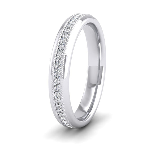 <p>9ct White Gold Fully Set Ring With Round Brilliant Cut Diamonds With Set In Millgrain Surround (0.26ct).  35mm Wide And Court Shaped For Comfortable Fitting</p>