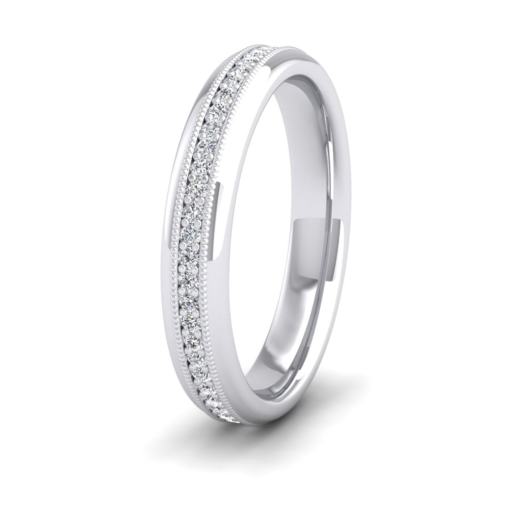 <p>950 Platinum Fully Set Ring With Round Brilliant Cut Diamonds With Set In Millgrain Surround (0.26ct).  35mm Wide And Court Shaped For Comfortable Fitting</p>