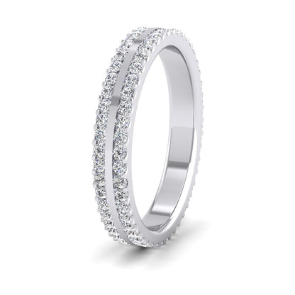 <p>950 Platinum Double Edge Claw Fully Set Diamond Ring (0.92ct) .  3mm Wide And Court Shaped For Comfortable Fitting</p>