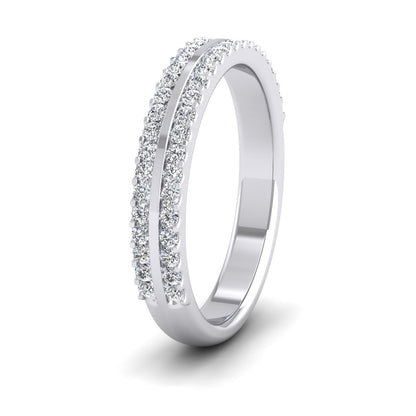 <p>950 Platinum Double Edge Half Claw Set Diamond Ring (0.46ct) .  3mm Wide And Court Shaped For Comfortable Fitting</p>