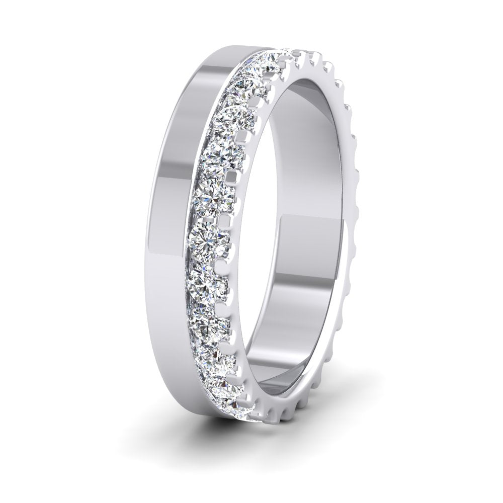 <p>9ct White Gold Asymmetric Full Claw Set Diamond Ring (0.98ct) .  45mm Wide And Court Shaped For Comfortable Fitting</p>