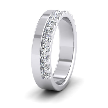 <p>950 Platinum Asymmetric Half Claw Set Diamond Ring (0.49ct) .  45mm Wide And Court Shaped For Comfortable Fitting</p>