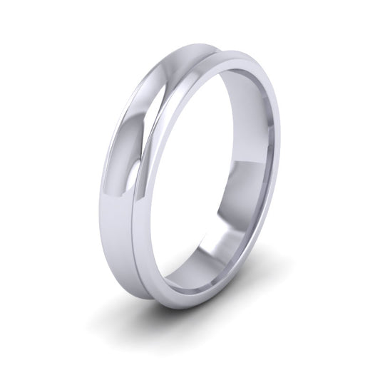 Concave 950 Platinum 4mm Wedding Ring