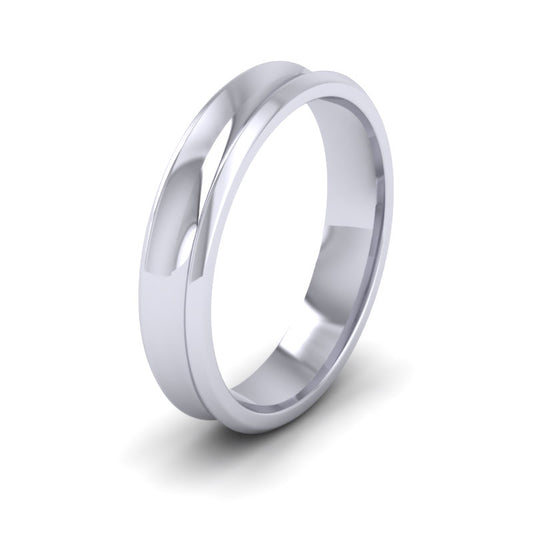 Concave 14ct White Gold 4mm Wedding Ring